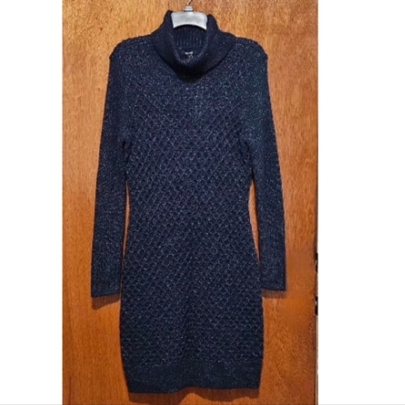 Apt.9 High Neck Sweater Dress with Lurex, Night Magic Color Size M - Picture 2 of 12